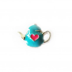 Blue Teapot with Pink Heart